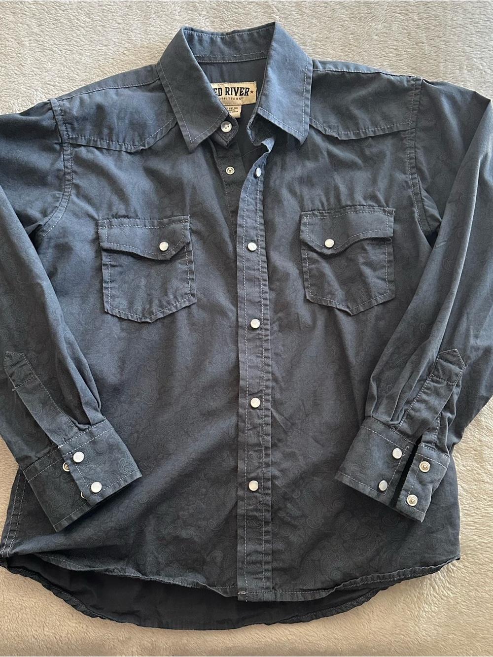 Boys' Navy Western Button-Down Shirt